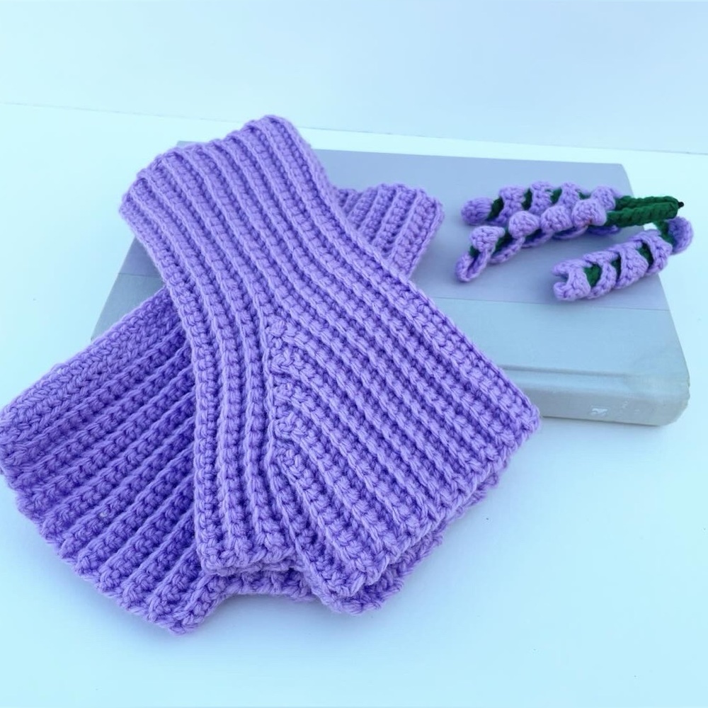 Crochet fingerless mittens 🧤 handmade 🧶